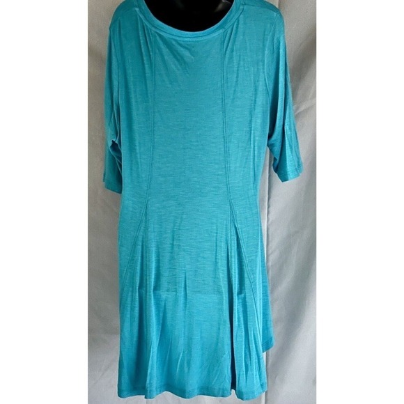 Soft Surroundings Perfect A Line Top Swing Tunic Shirt Dress Size XL Aruba Blue - Picture 2 of 4